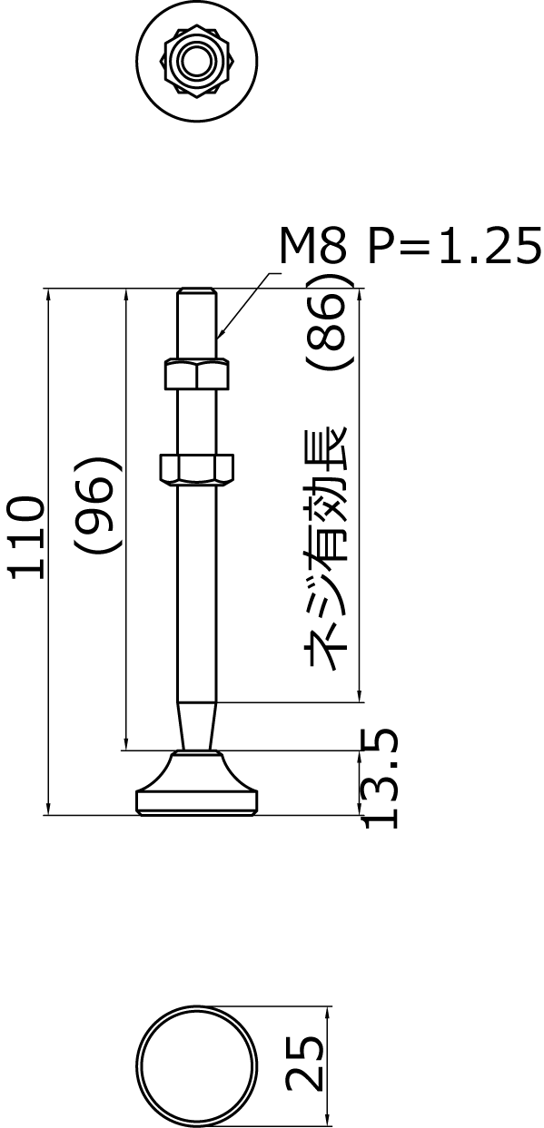 Swivel head bolt M8X110 カクタ株式会社